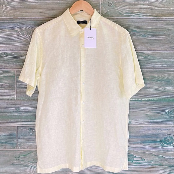 Theory Irving Short Sleeve Linen Shirt - Picture 8 of 9